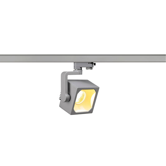 SLV EURO CUBE Spot, silbergrau, 30°, 3000K, CRI90, inkl. 3P.-Adapter