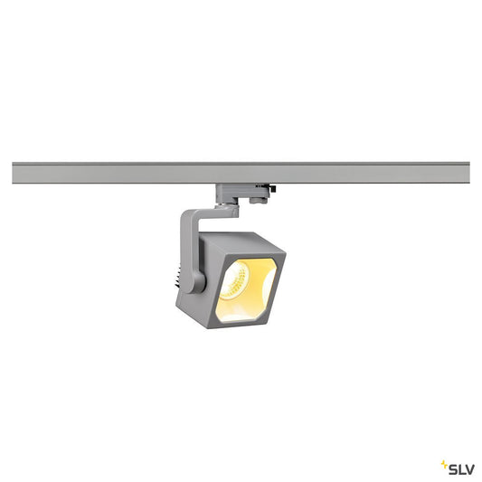 SLV EURO CUBE Spot, silbergrau, 60°, 3000K, CRI90, inkl. 3P.-Adapter