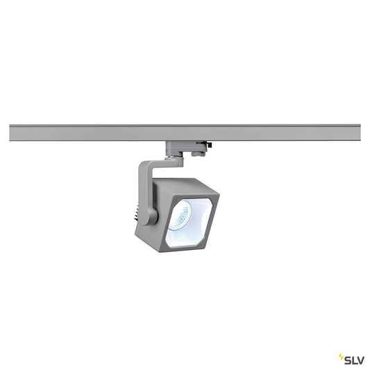 SLV EURO CUBE Spot, silbergrau, 60°, 4000K, CRI90, inkl. 3P.-Adapter