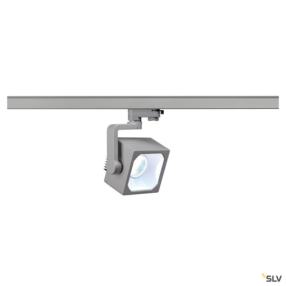 SLV EURO CUBE Spot, silbergrau, 90°, 4000K, CRI90, inkl. 3P.-Adapter