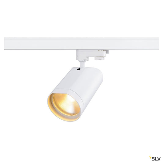 SLV BILAS SPOT 60° LED, rund, mattweiss, 15W, 2700K, inkl. 3P.-Adapter