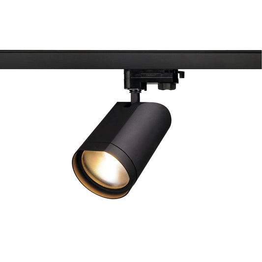 SLV BILAS SPOT 25° LED, rund, mattschwarz, 15W, 2700K, inkl. 3P.-Adapter