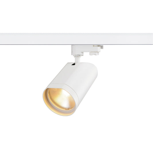 SLV BILAS SPOT 25° LED, rund, mattweiss, 15W, 2700K, inkl. 3P.-Adapter