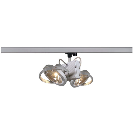 SLV TEC 2 QRB Spot, silbergrau, 2xG53, max. 50W, inkl. 3P.-Adapter