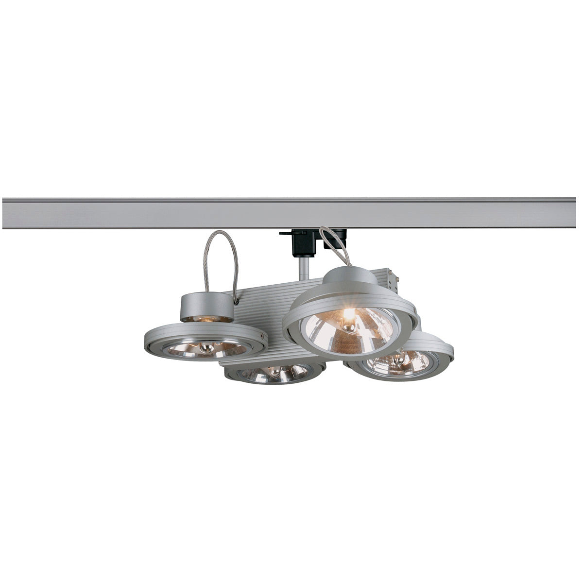 SLV TEC 4 QRB Spot, silbergrau, 4xG53, max. 50W, inkl. 3P.-Adapter