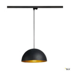 SLV FORCHINI M Pendelleuchte, 40cm rund, schwarz/gold, E27, inkl. schwarzem 3P.-Adapter, Metall
