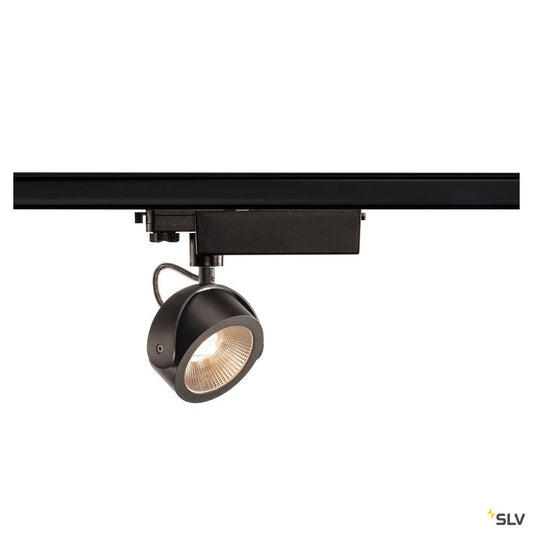 SLV KALU LED Strahler für 3Phasen Hochvolt-Stromschiene, 3000K, schwarz, 24°, inkl. 3 Phasen-Adapter