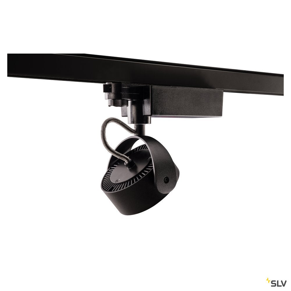 SLV KALU LED Strahler für 3Phasen Hochvolt-Stromschiene, 3000K, schwarz, 24°, inkl. 3 Phasen-Adapter