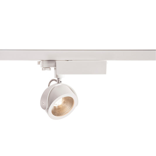 SLV KALU LED Strahler für 3Phasen Hochvolt-Stromschiene, 3000K, weiss/schwarz, 24°, inkl. 3 Phasen-Adapter