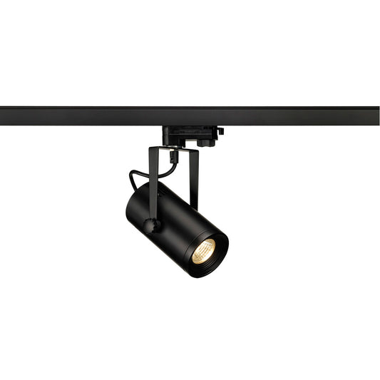 SLV EURO SPOT LED, small, 9W COB LED, schwarz, 36°, 3000K, inkl. 3P.-Adapter