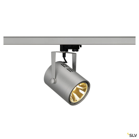 SLV EURO SPOT LED, 20W COB LED, silbergrau, 36°, 3000K, inkl. 3P.-Adapter