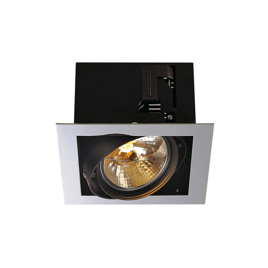 SLV AIXLIGHT FLAT SINGLE QRB111 Deckeneinbauleuchte, chrom / mattschwarz, max. 50W