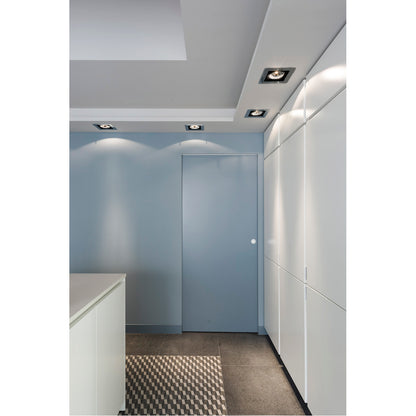 SLV AIXLIGHT FLAT SINGLE QRB111 Deckeneinbauleuchte, chrom / mattschwarz, max. 50W