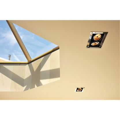 SLV AIXLIGHT FLAT DOUBLE QRB111 Deckeneinbauleuchte, chrom / mattschwarz, max. 50W