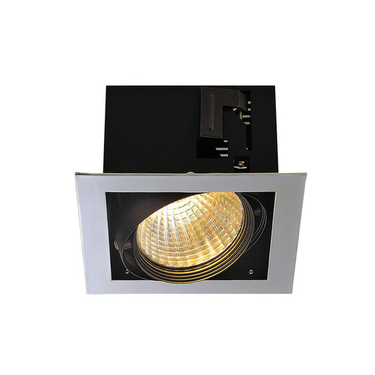 SLV AIXLIGHT FLAT SINGLE LED Deckeneinbaul., chrom/matt- schwarz, 30°, 3000K,m. Treiber