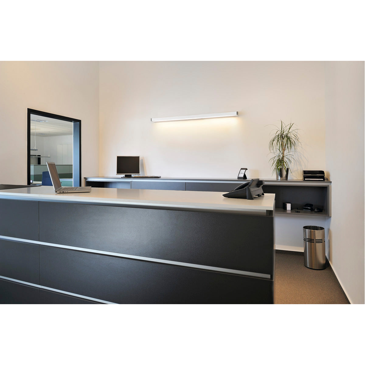 SLV Q-LINE WALL Wandleuchte, weiss / chrom, T5 ESL, 35W