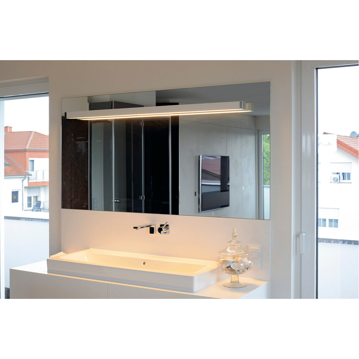 SLV Q-LINE WALL Wandleuchte, weiss / chrom, T5 ESL, 35W