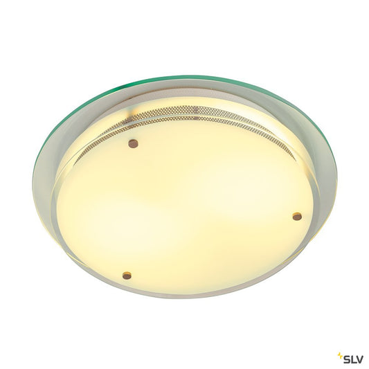 SLV GLASSA ROUND E27 Decken- leuchte, rund, sat. Glas, 2xE27, max. 2x60W