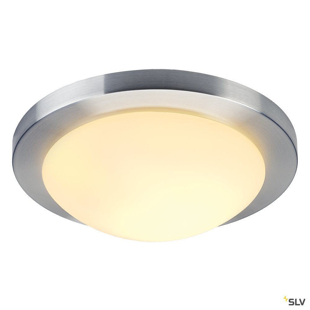 SLV Deckenleuchte MELAN rund alu brushed sat. Glas E27 60W