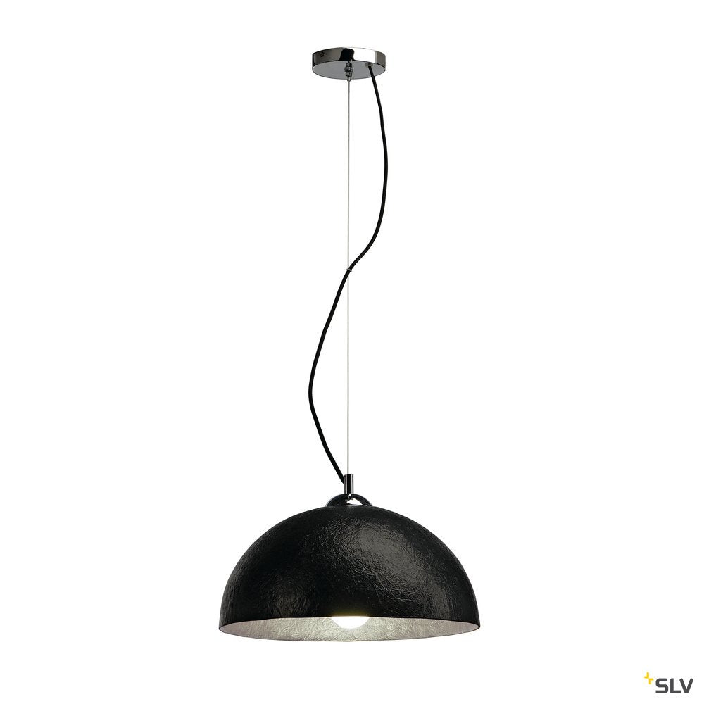 SLV FORCHINI Pendelleuchte, PD-2, rund, schwarz/silber, E27, max. 40W