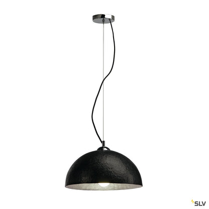 SLV FORCHINI Pendelleuchte, PD-2, rund, schwarz/silber, E27, max. 40W