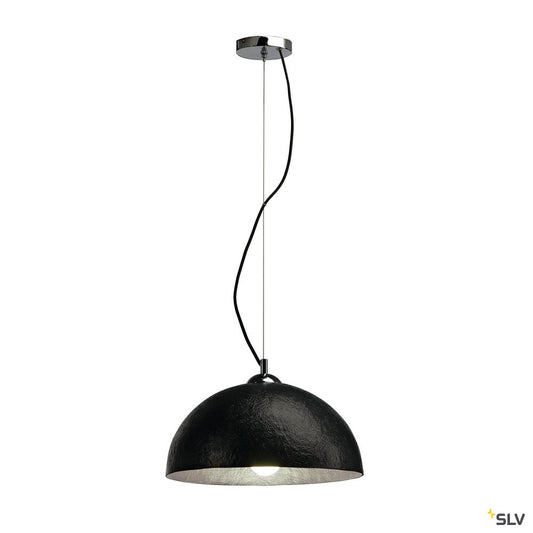 SLV FORCHINI Pendelleuchte, PD-2, rund, schwarz/silber, E27, max. 40W