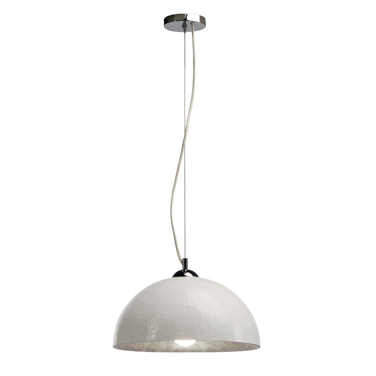 SLV FORCHINI Pendelleuchte, PD-2, rund, weiss/silber, E27, max. 40W