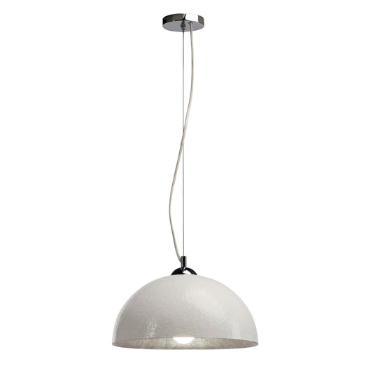 SLV FORCHINI Pendelleuchte, PD-2, rund, weiss/silber, E27, max. 40W
