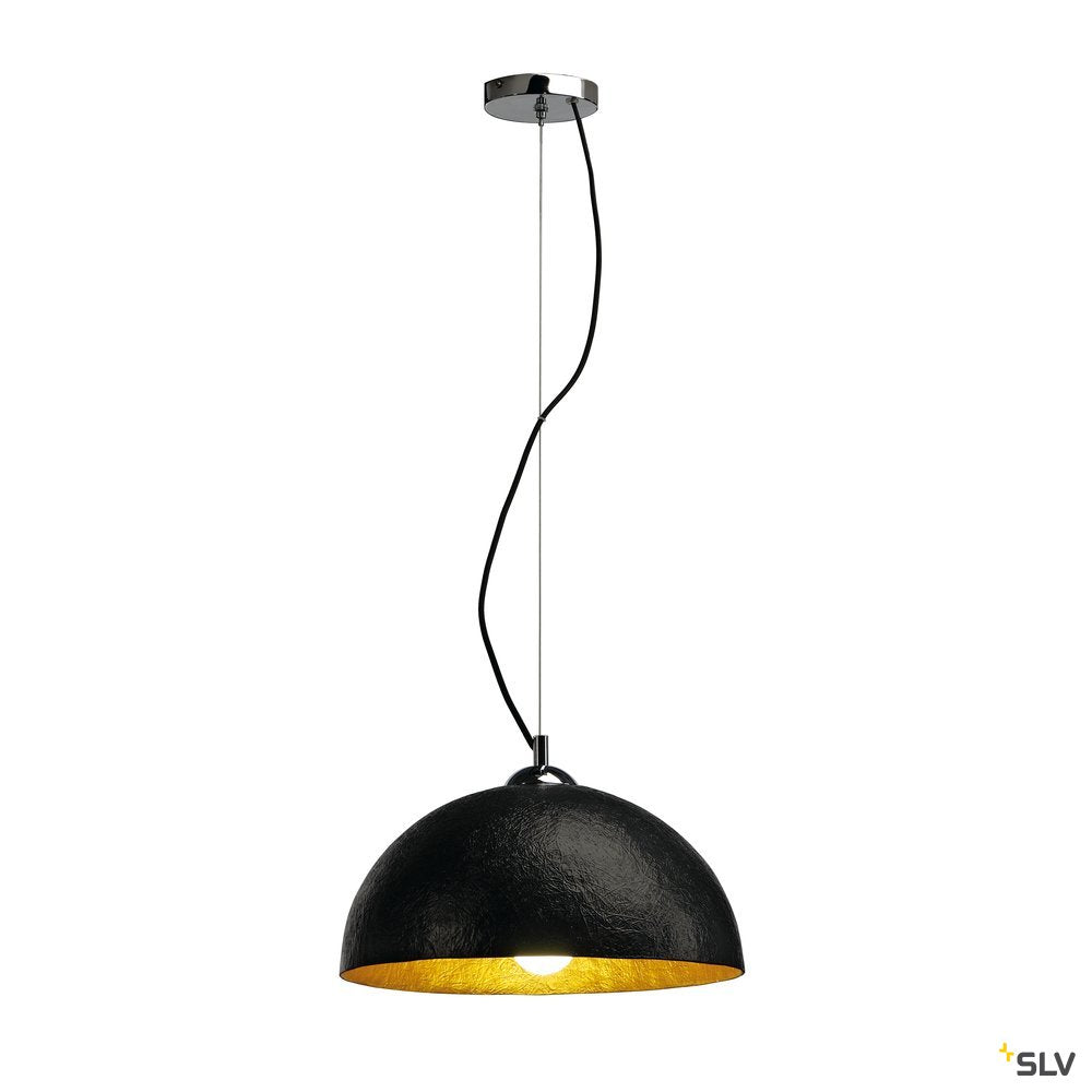 SLV FORCHINI Pendelleuchte, PD-2, rund, schwarz/gold, E27, max. 40W