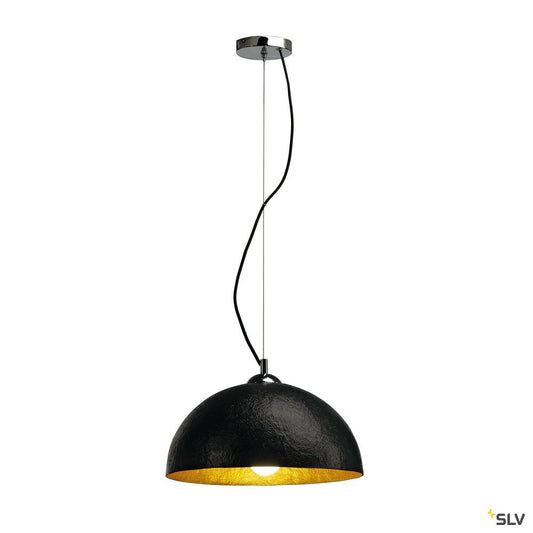 SLV FORCHINI Pendelleuchte, PD-2, rund, schwarz/gold, E27, max. 40W