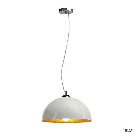 SLV FORCHINI Pendelleuchte, PD-2, rund, weiss/gold, E27, max. 40W