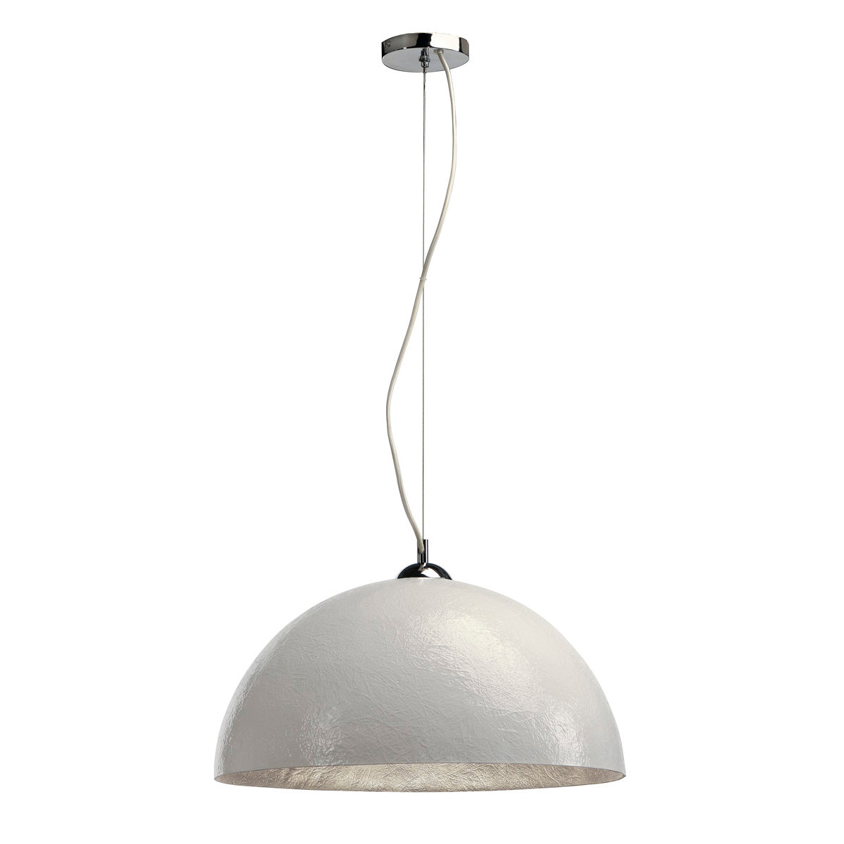 SLV FORCHINI Pendelleuchte, PD-1, rund, weiss/silber, E27, max. 40W