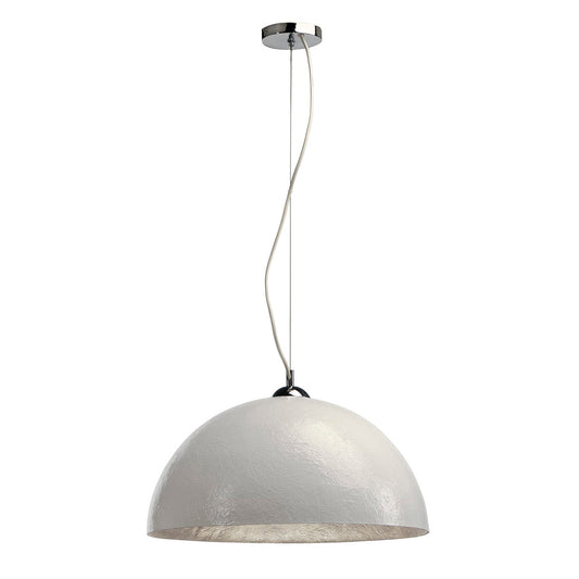 SLV FORCHINI Pendelleuchte, PD-1, rund, weiss/silber, E27, max. 40W