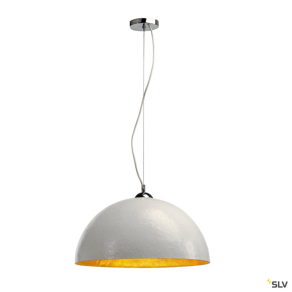 SLV FORCHINI Pendelleuchte, PD-1, rund, weiss/gold, E27, max. 40W
