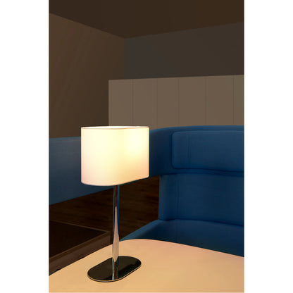 SLV SOPRANA OVAL Tischleuchte TL-1, weisses Textil, E27, max. 60W