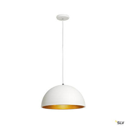 SLV FORCHINI M Pendelleuchte, PD-2, 40cm, rund, weiss/gold, E27, max. 40W