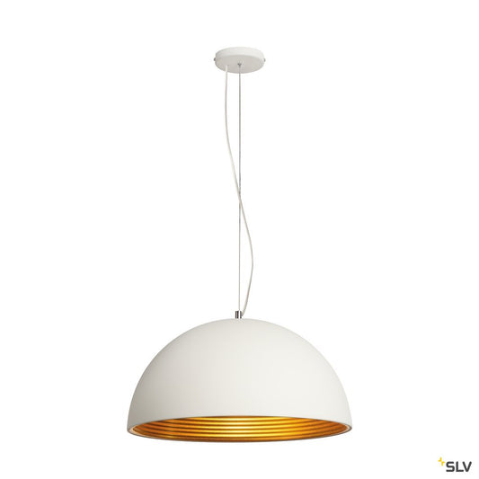 SLV FORCHINI M Pendelleuchte, PD-1, 50cm, rund, weiss/gold, E27, max. 40W