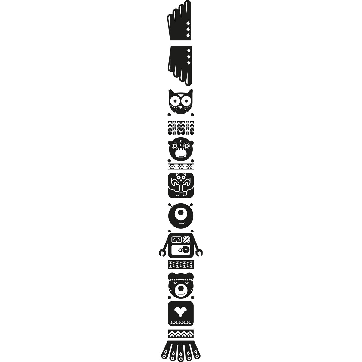 SLV Sticker Totem Owl, schwarz,inkl. Rakel