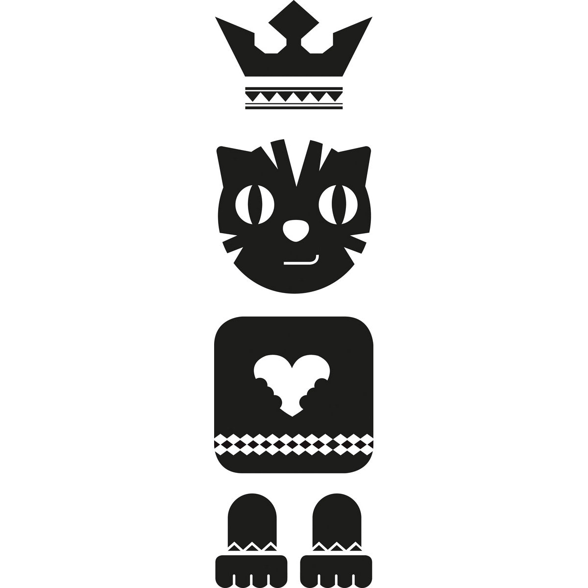 SLV Sticker Totem Cat, schwarz,inkl. Rakel