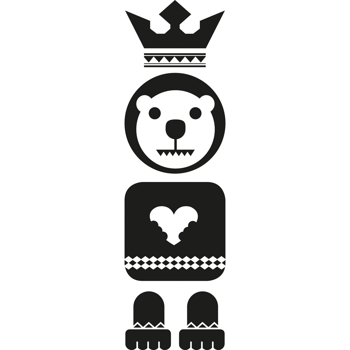 SLV Sticker Totem Bear, schwarz,inkl. Rakel