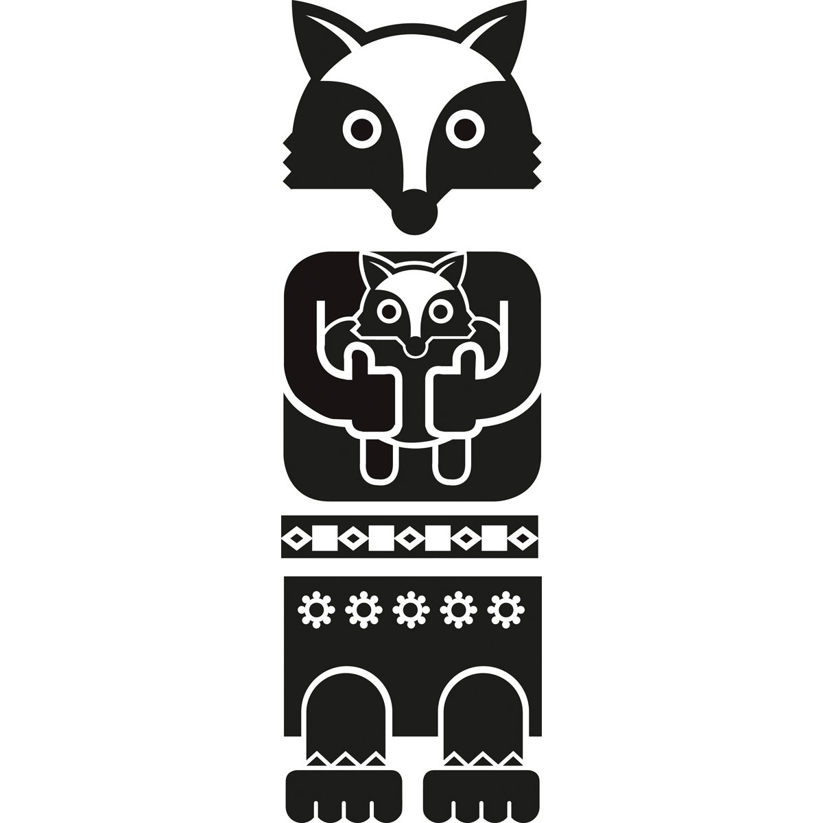 SLV Sticker Totem Fox, schwarz,inkl. Rakel