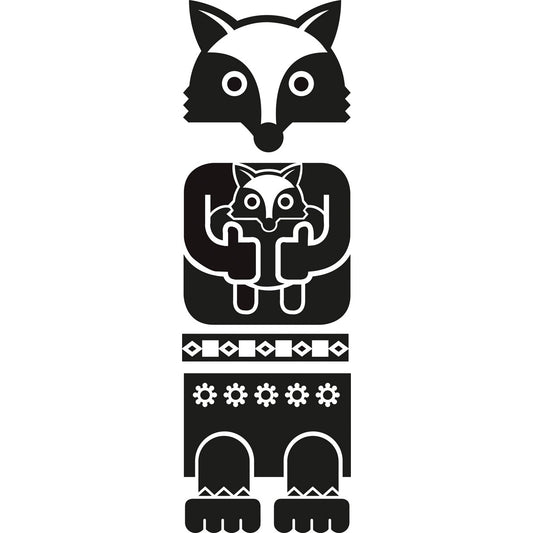 SLV Sticker Totem Fox, schwarz,inkl. Rakel