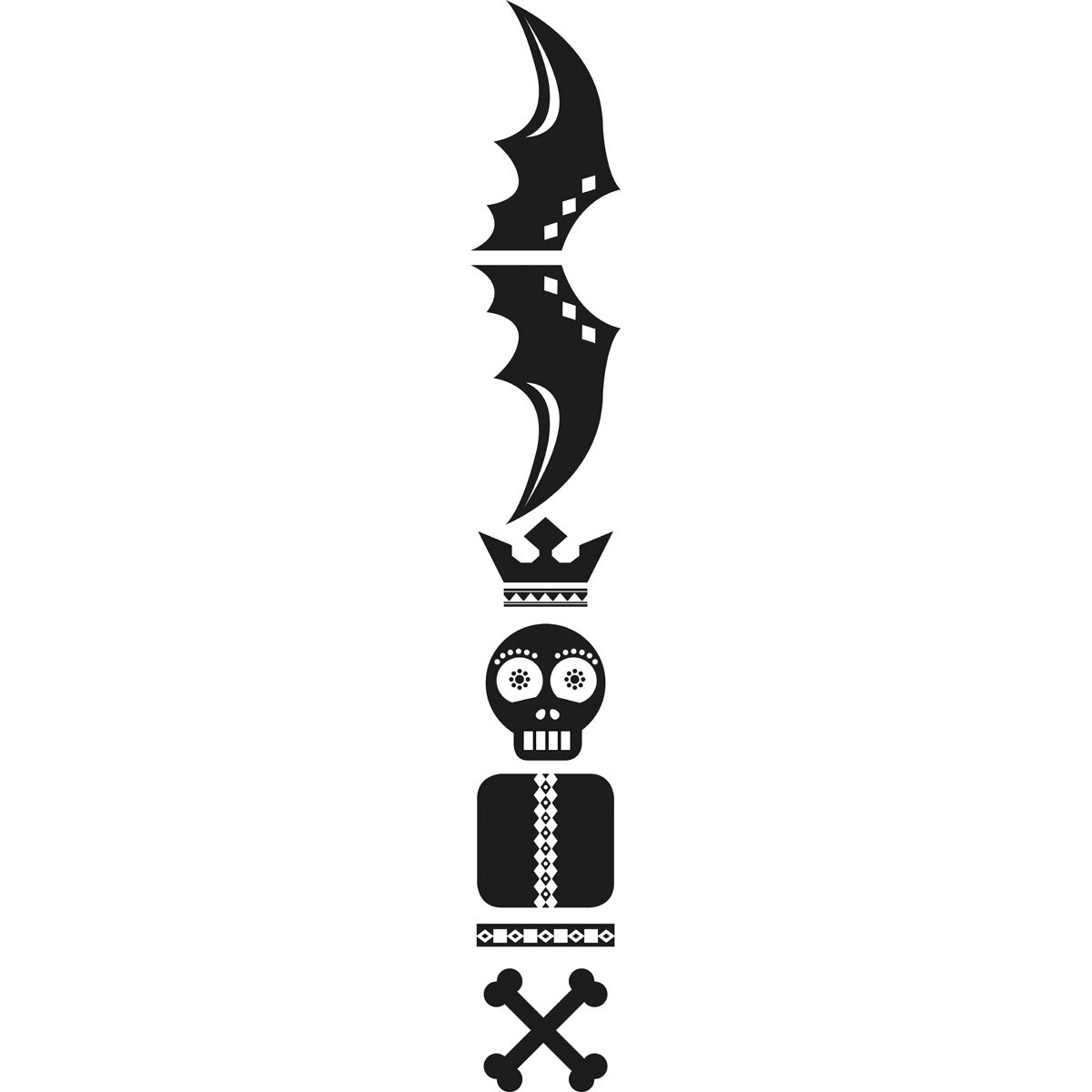SLV Sticker Totem Skull, schwarz,inkl. Rakel