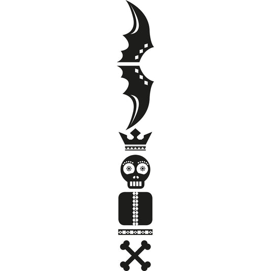 SLV Sticker Totem Skull, schwarz,inkl. Rakel