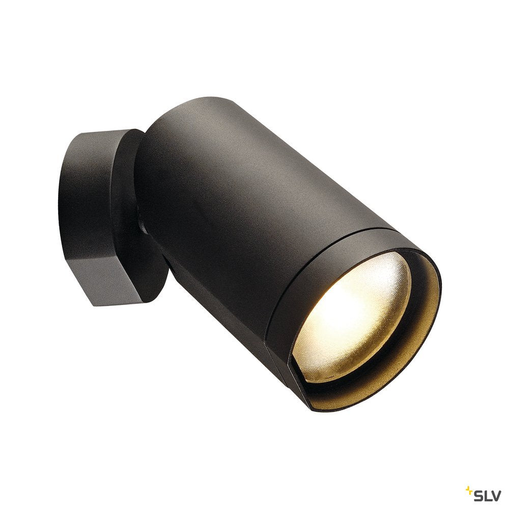 SLV BILAS SPOT, single LED, rund, mattschwarz, 15W, 25°, 2700K, mit Rosette