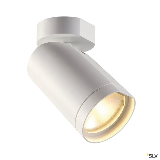 SLV BILAS SPOT, single LED, rund, mattweiss, 15W, 25°, 2700K, mit Rosette