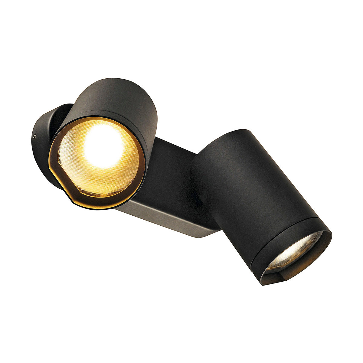SLV BILAS SPOT, double LED, rund, mattschwarz, 2x15W, 25°, 2700K, mit Rosette