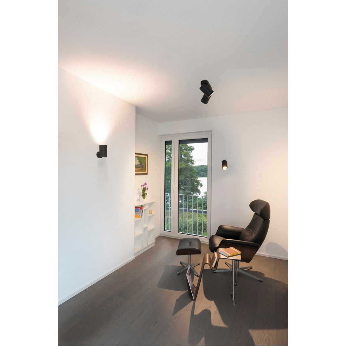 SLV BILAS SPOT, double LED, rund, mattschwarz, 2x15W, 25°, 2700K, mit Rosette