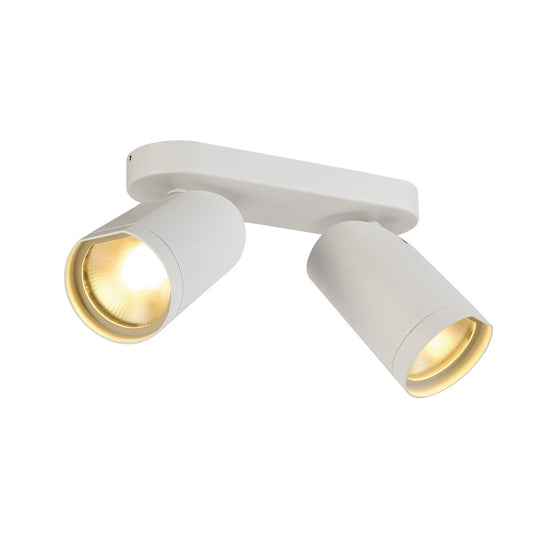 SLV BILAS SPOT, double LED, rund, mattweiss, 2x15W, 25°, 2700K, mit Rosette