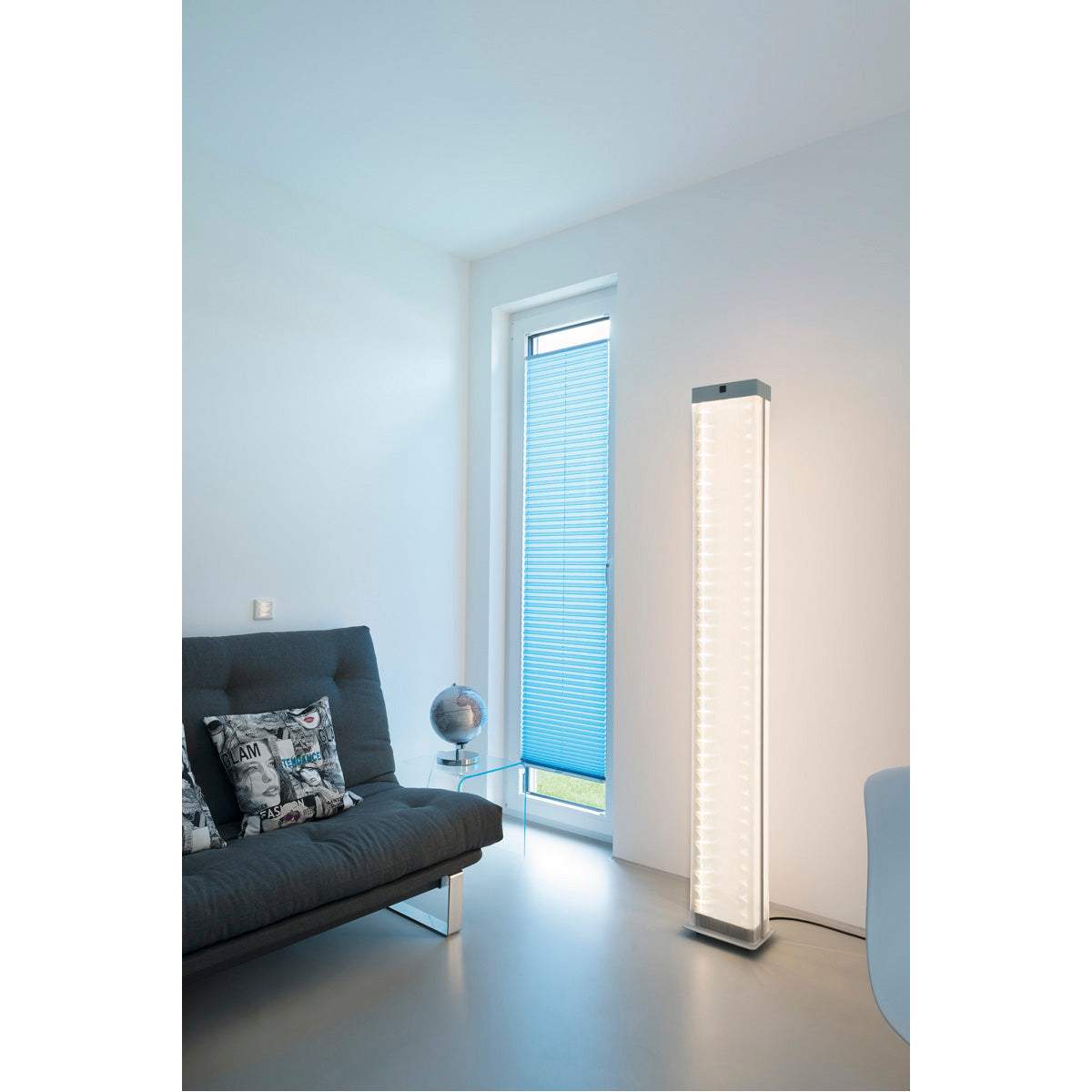 SLV I-LINE TOUCH Standleuchte, silbergrau, LED, 3000K, Acryl Seitenschirme